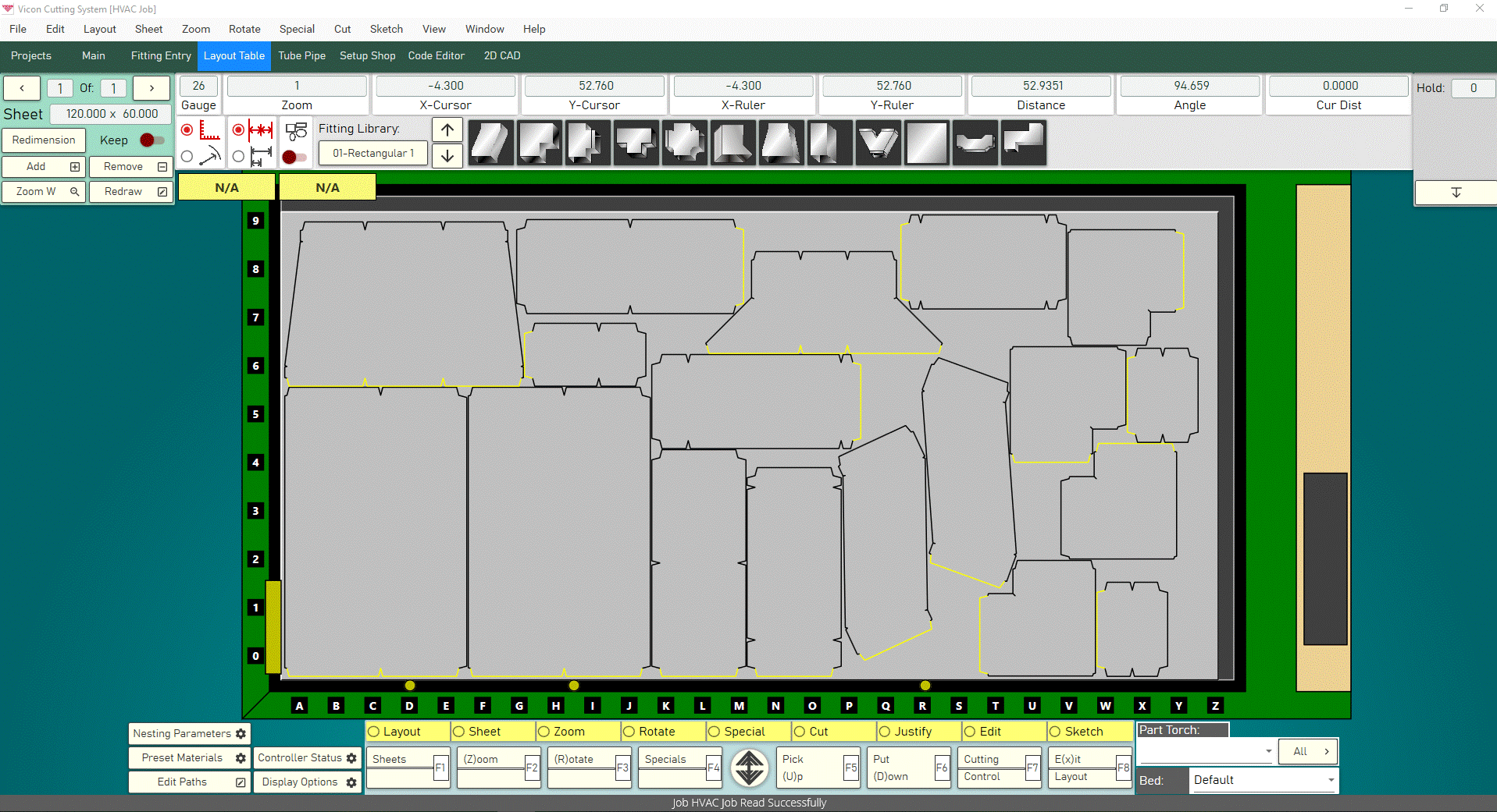 Vicon HVAC Software Layout Screen Vicon HVAC Software Layout Screen